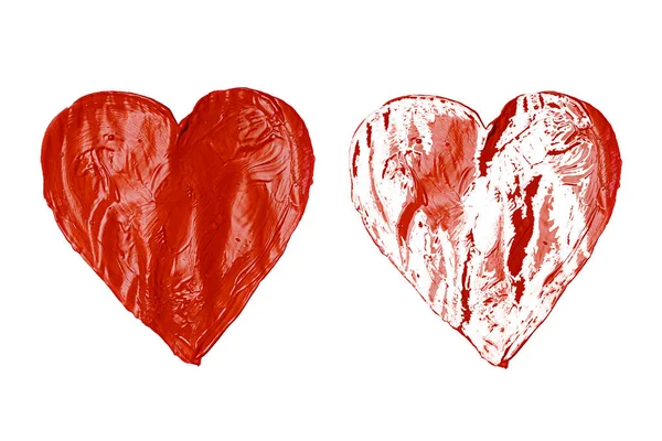 Coração Vermelho Desenhado Fundo Branco Por Ocasião Dia Dos Namorados — Fotografia de Stock