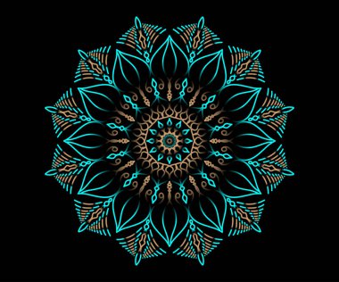 Koyu arkaplanda gradyan mandala çizimi