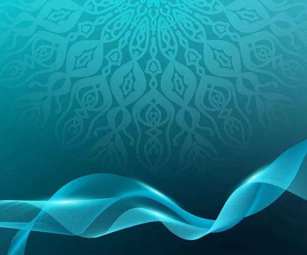 Güzel ve zarif dalga illüstrasyon mandala arka planı