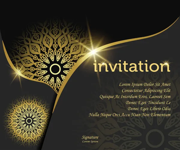 Mandala arka plan lüks davet şablonu