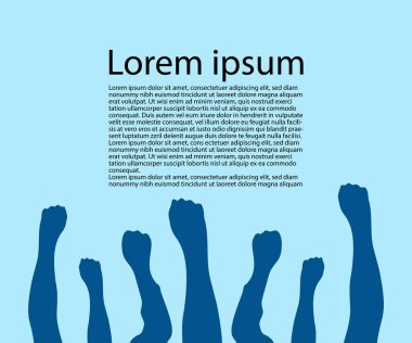 El yapımı siluet, zafer veya başarı farkındalık kampanyası, afiş, poster, sosyal medya tasarım materyali için harika