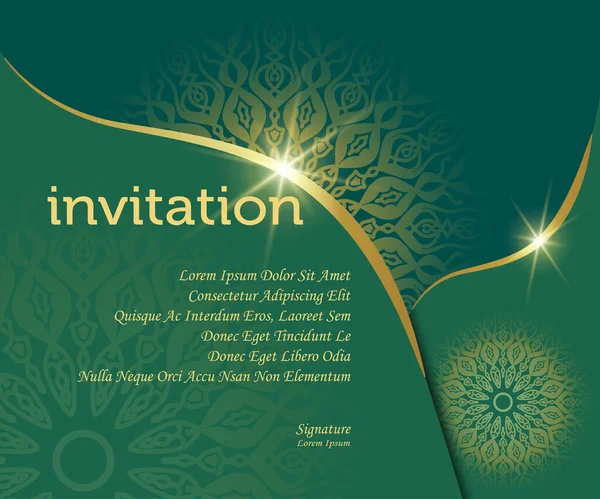 Mandala Fond Luxe Invitation Modèle — Image vectorielle