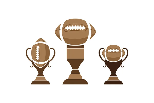 Conjunto Ilustração Troféu Prêmio Super Bowl Com Conceito Forma Três —  Vetores de Stock