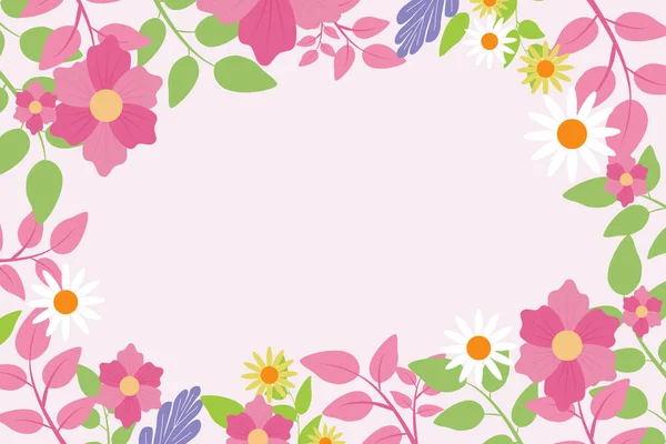 Spring Background Bright Elegant Colors Looks Fresh Blooming Leaves Flowers — Stock Vector
