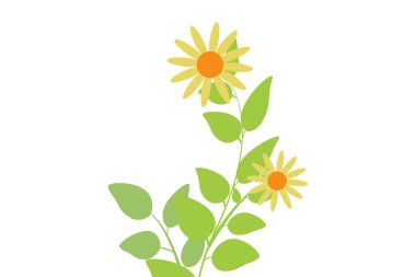 Bahar yaprakları ve çiçek çizimleri, parlak, zarif yeşil renkle çiçek açmış taze görünüyor.