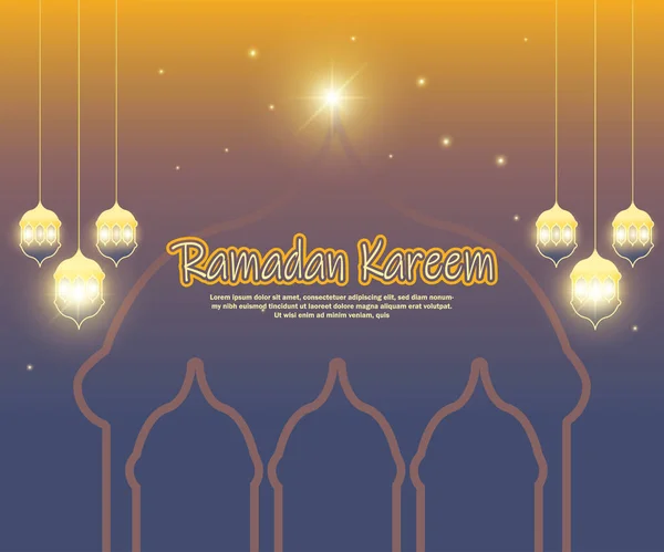 Ramadan greetings background illustration, Elegant greeting card design template, place for text greeting cards and banners for Ramadan kareem