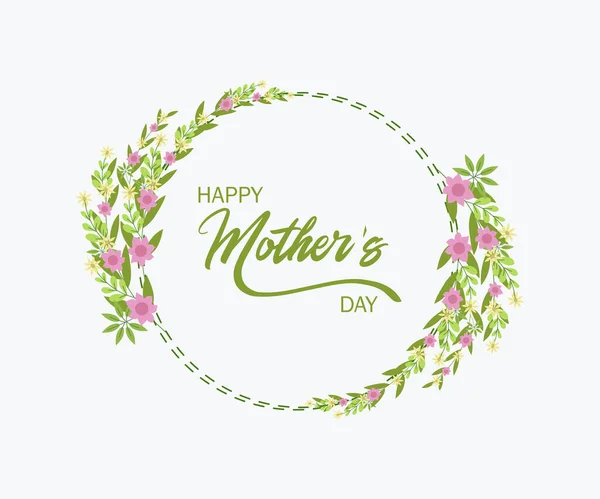 Çiçek çerçevesi çizimi, anneler günü hediye kartı tasarımı için harika.