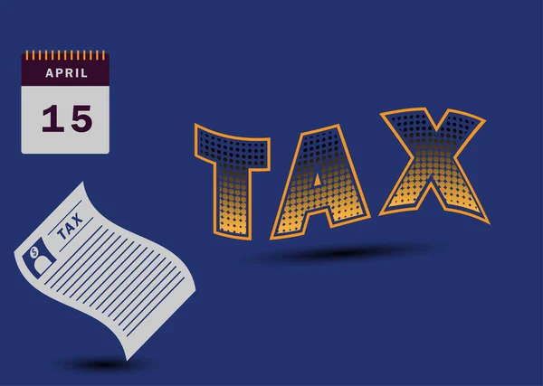 Vergi Günü poster illüstrasyonu. Metin efekti arkaplanı