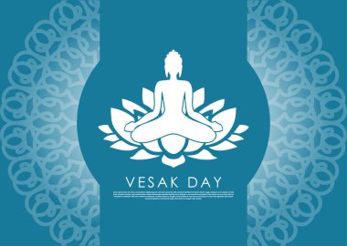 Vesak Günü davetiye illüstrasyonu, açık mavi arkaplan süsü