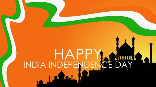Heureux Fête Indépendance Inde15 Août Flyer Horizontal Fête Nationale Inde — Image vectorielle