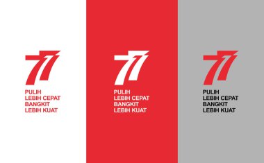 logo 77 years of Indonesian Independence Day, Dirgahayu of the Republic of Indonesia, 17 August, Indonesia's Birthday, Vector illustration