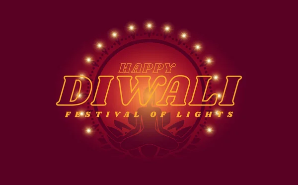 Diwali traditional festival congratulation banner design vector, with circular light effect