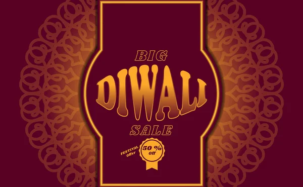 sale banner design on diwali traditional festival, on ornament background