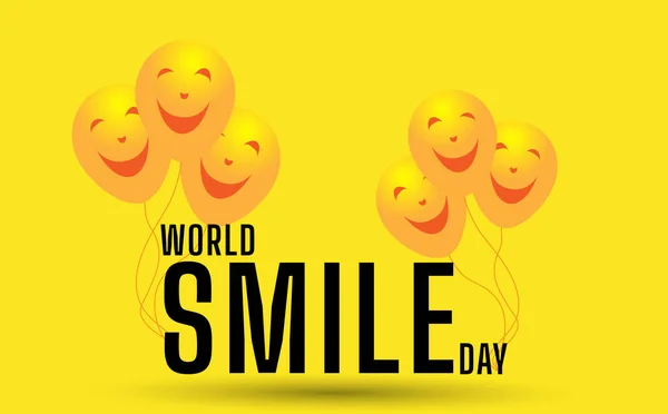 yellow balloon smile illustration, good for world smile day celebration, flat design, brochure design, poster, pamphlet, card, flat illustration.