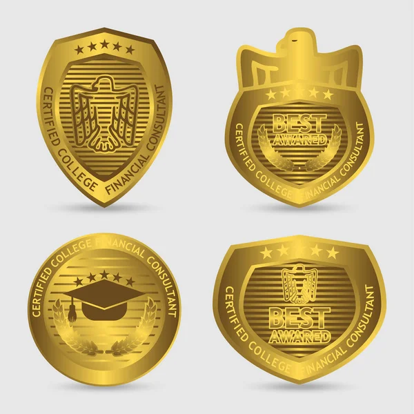 consultant award badge set, in gold color with luxury style, great for various award badges