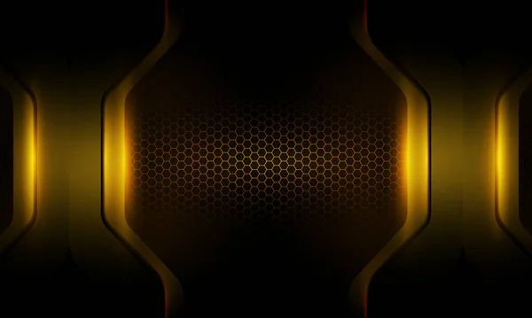 Soyut siyah ve altın renkli arka plan 1, eğik ve örtüşen şekilli, ışık efektli