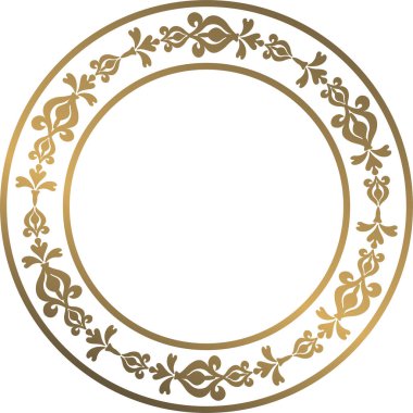 Lüks altın çerçeve çizimi, desenli elementler ve şeffaf arkaplan