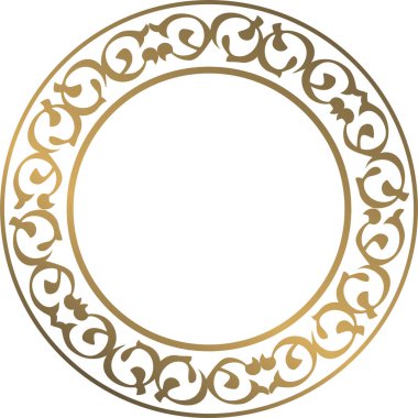 Lüks altın çerçeve çizimi, desenli elementler ve şeffaf arkaplan