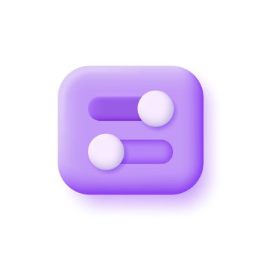 3d açma kapama düğmesi beyaz arkaplanda izole edildi. Vektör illüstrasyonu 3 boyutlu olarak. Web tasarımı için trend vektörü.