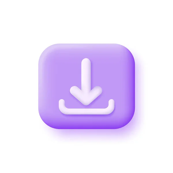 Icona Download Isolata Sfondo Bianco Carica Simbolo Dei Dati Internet — Vettoriale Stock