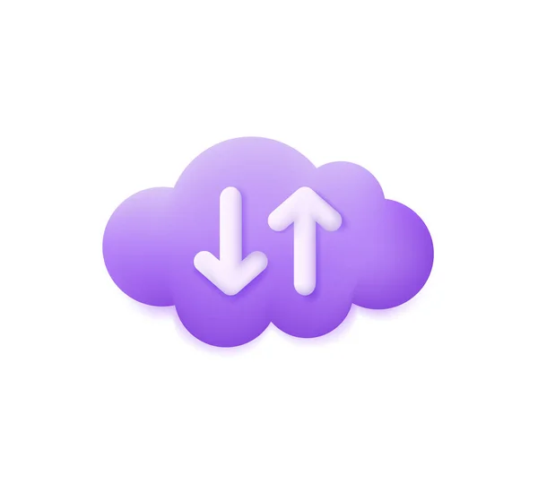 Vector Download Cloud Απομονώνονται Λευκό Φόντο Μοντέρνο Σχέδιο Στυλ Μπορεί — Διανυσματικό Αρχείο