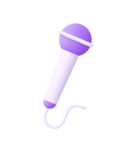 Symbol Mikrofon Isoliert Auf Weißem Hintergrund Karaoke Trendiger Und Moderner — Stockvektor