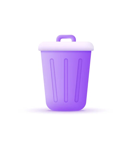 Bote Basura Aislado Sobre Fondo Blanco Icono Papelera Reciclaje Moderno — Vector de stock