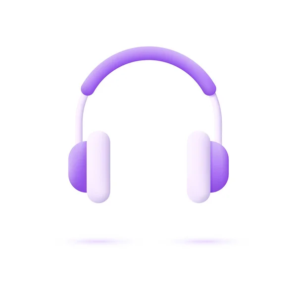 3D耳机 白色背景隔离 可用于多种目的 3D风格的时髦现代矢量 — 图库矢量图片