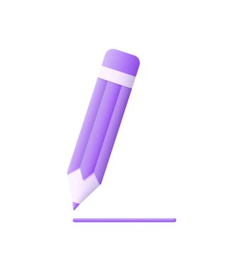 Beyaz arka planda 3 boyutlu kalem izole edilmiş. Birçok amaç için kullanılabilir. 3d biçiminde modaya uygun ve modern vektör.