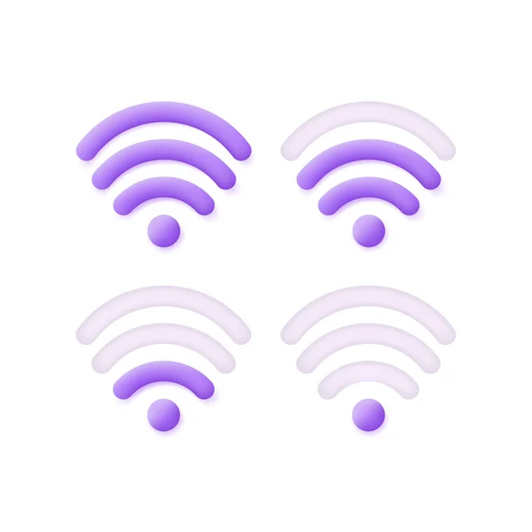 Wifi Set Isolated White Background Internet Concept Can Used Many — Stock Vector