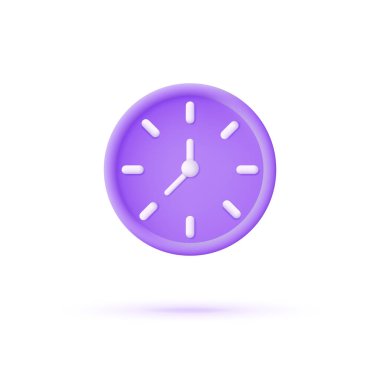 Beyaz arkaplanda 3 boyutlu saat izole edildi. Zaman tutma ve zamanın ölçümünün geçişi. Zaman dilimi konsepti. Birçok amaç için kullanılabilir. 3d biçiminde modaya uygun ve modern vektör.