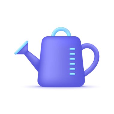 Üç boyutlu sulandırma beyaz arka planda izole edilebilir. Bahçe aletleri. Tohumlar sulama kabından sulanır. Birçok amaç için kullanılabilir. 3d biçiminde modaya uygun ve modern vektör.