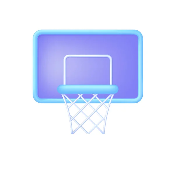 3D Basketball hoop isolated on white background. Basketball basket and basketball net. Game and sport concept. Can be used for many purposes. Trendy and modern vector in 3d style.