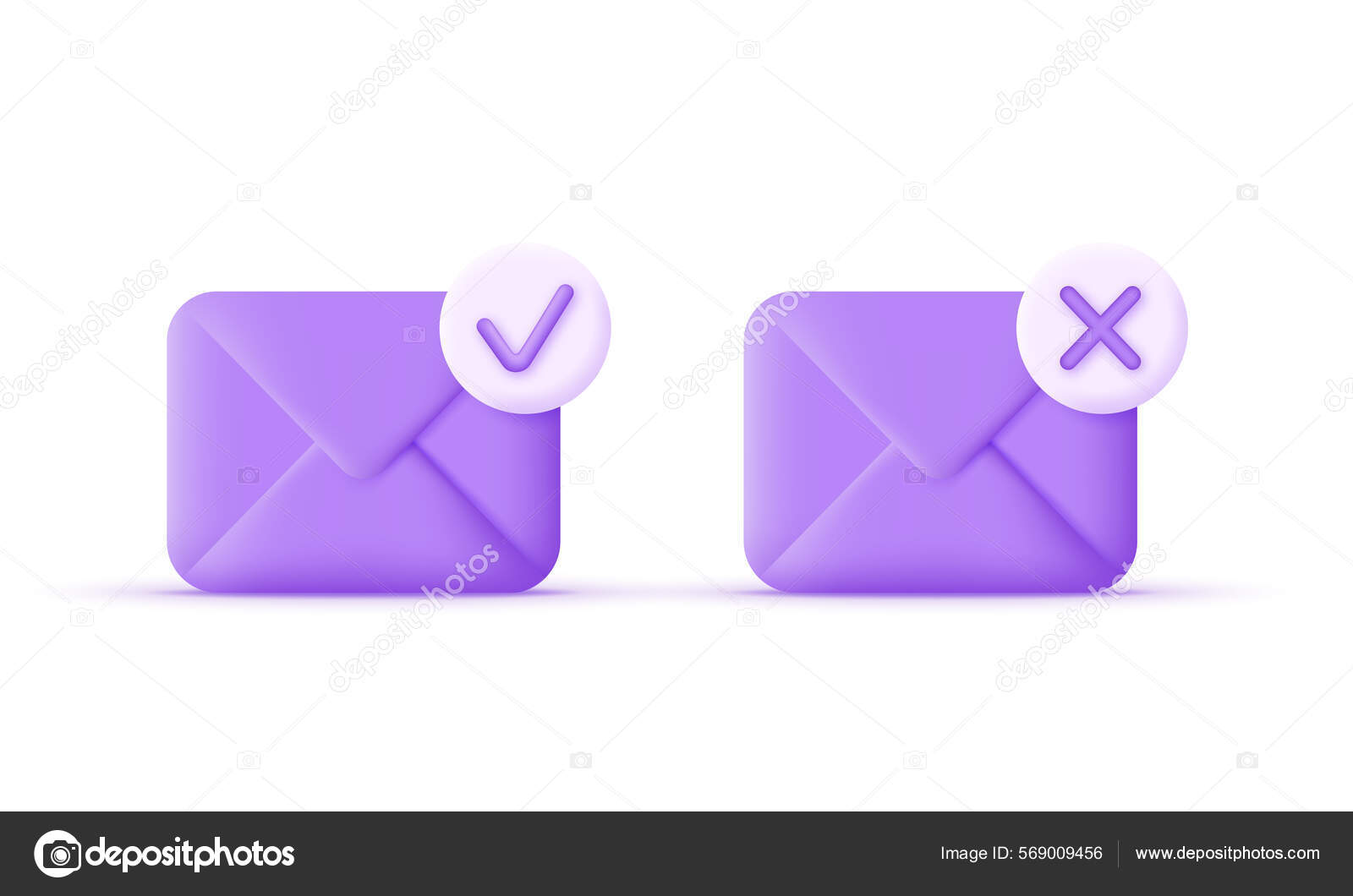 Mail Kuverter Kryds Kryds Skilt Isoleret Hvid Baggrund Eller Nej Stock