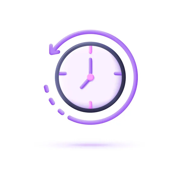 时钟3D图标孤立在白色背景上 时间期限概念 用于网页设计的时间趋势向量 — 图库矢量图片