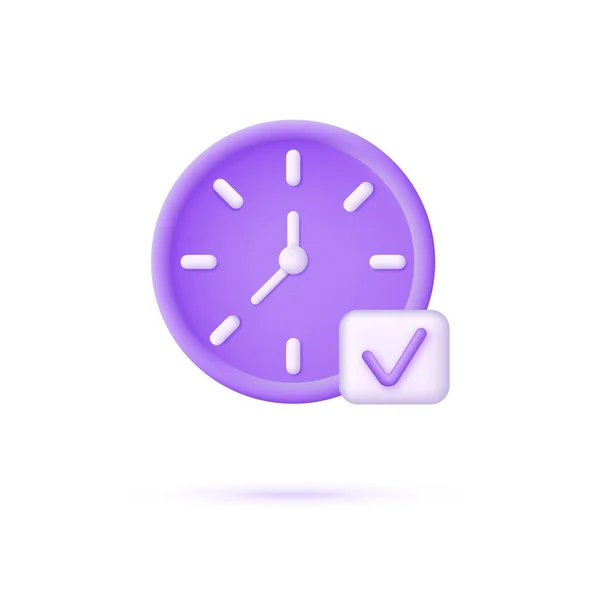Ícone Relógio Marca Aprovação Marca Verificação Tempo Manutenção Medição Tempo —  Vetores de Stock