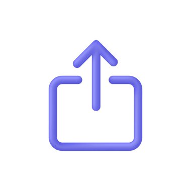 Beyaz arkaplanda 3 boyutlu paylaşım simgesi izole edildi. 3D dış bağlantı ya da hiper bağlantı sembolü. Web simgesi. Web sitesi tasarımı, uygulama, UI için. Birçok amaç için kullanılabilir. 3d biçiminde modaya uygun ve modern vektör.