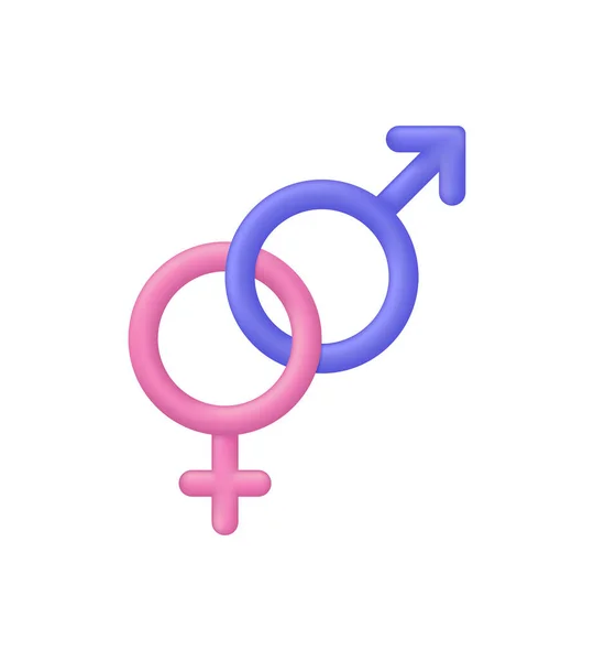 Gender Pictogram Geïsoleerd Witte Achtergrond Gekoppelde Mannelijke Vrouwelijke Tekens Kan — Stockvector