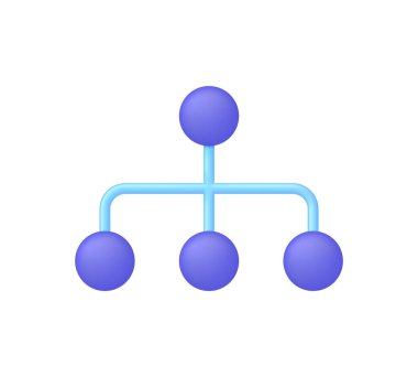 Beyaz arkaplanda 3 boyutlu hiyerarşi simgesi izole edildi. Şirket yönetimi alt yapıda. Görevlendirme, atama, dağıtım. Birçok amaç için kullanılabilir. 3d biçiminde modaya uygun ve modern vektör.