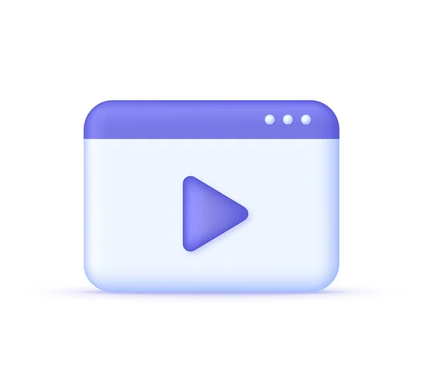 Video Player Web Page Play Button Illustration Video Streaming Interface — Vector de stock