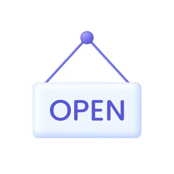 Open Sign Icon Open Door Signboard Text Open Shop Sign — Stockový vektor