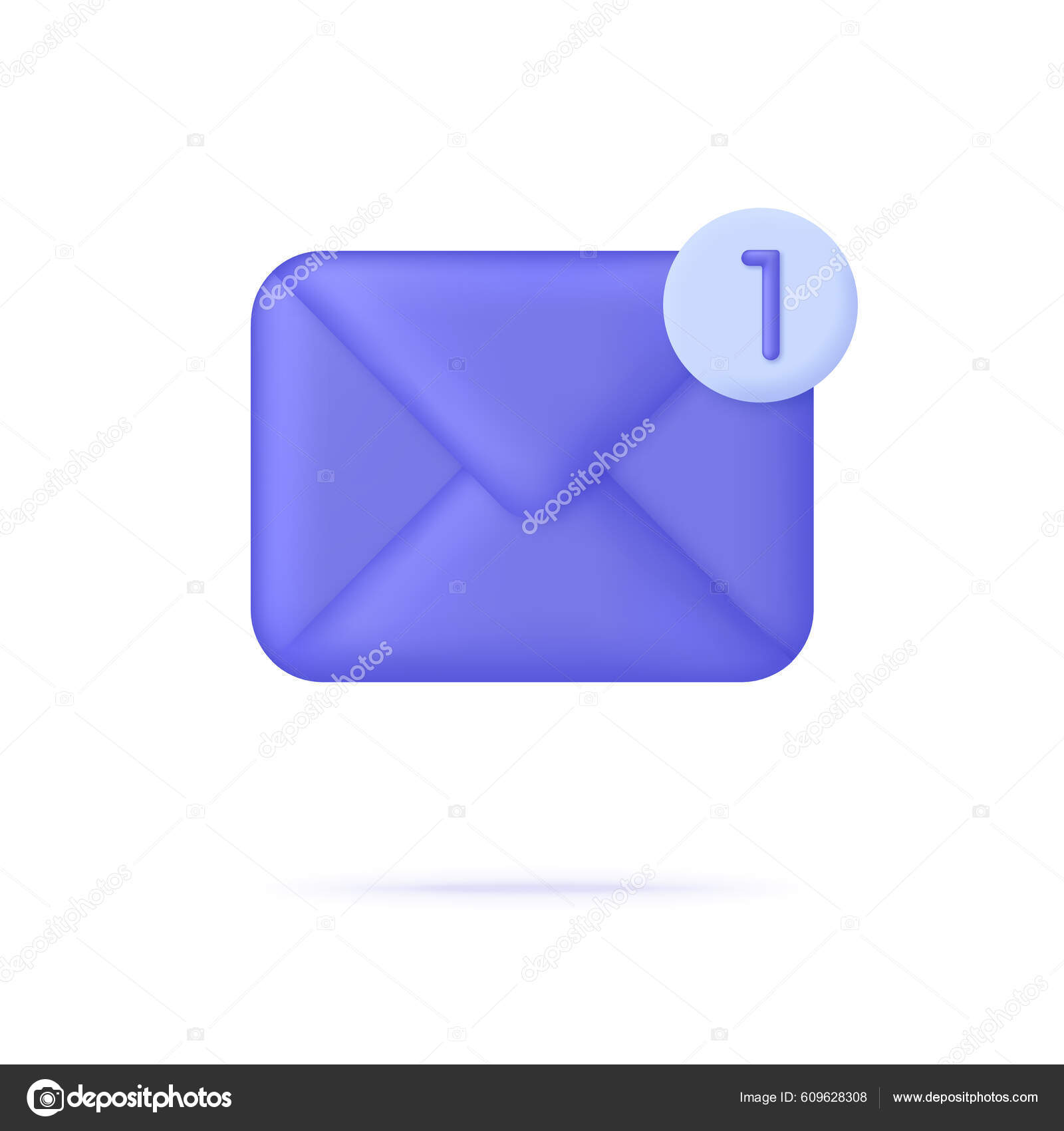 Icono Envolvente Correo Con Notificación Nuevo Mensaje Llegó Una Nueva  Vector de stock #609628308 de ©Violet_Sun, image size:1600x1700