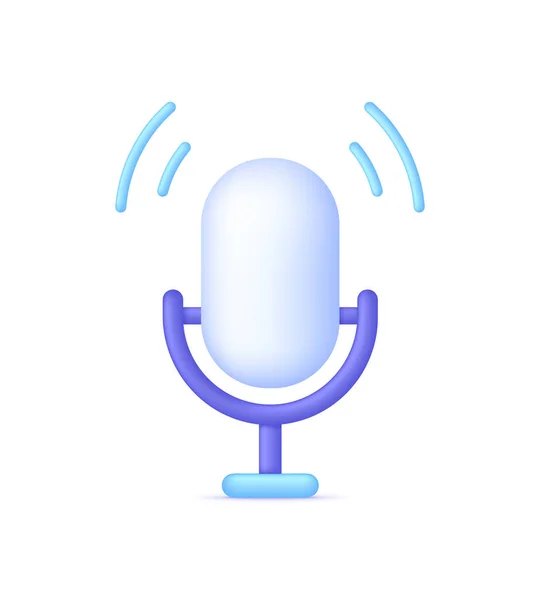 Microphone Illustration Audio Equipment Broadcasts Interviews Modern Vector Style — Stock Vector