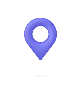 3D Harita imleç simgesi. Konum simgesi. GPS navigatör işaretçisi. 3d biçiminde modaya uygun ve modern vektör.