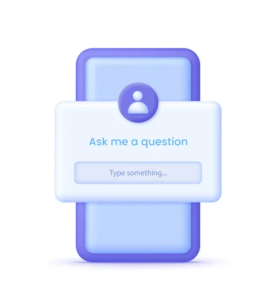 Ask Question Illustration Phone User Interface Window Template Collection Modern — Stock Vector