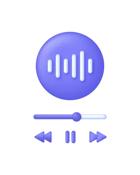 Illustrazione Streaming Audio Playlist Preferita Con Tracce Concetto Lettore Musicale — Vettoriale Stock
