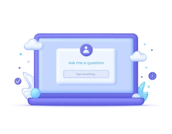 Computer Ask Question Illustration Janela Interface Usuário Coleção Modelos Vetor — Vetor de Stock