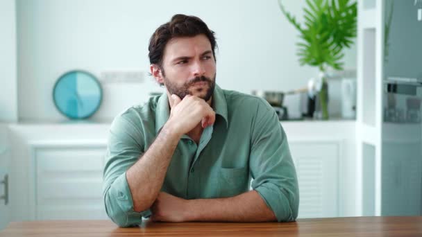 Annoyed Hispanic Man Covers His Face Hands Stress Has Panic — Stock Video