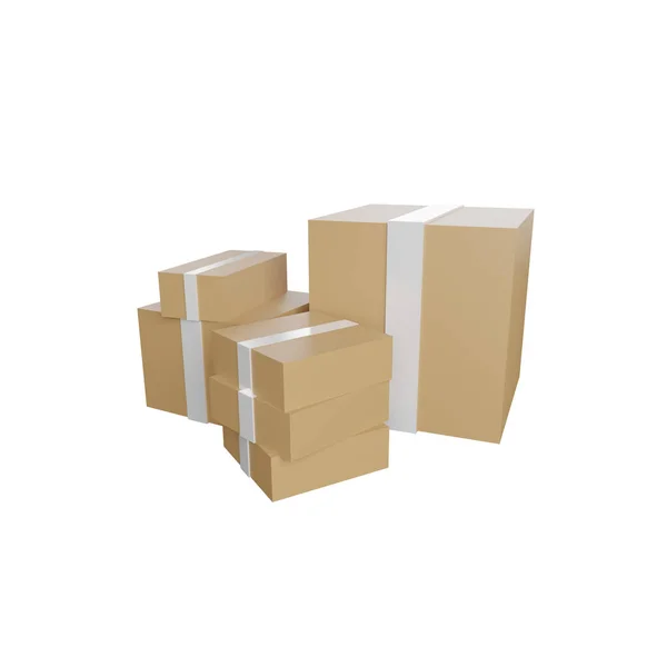 Box Verpackung Symbol Rendern Kostenlos — Stockfoto