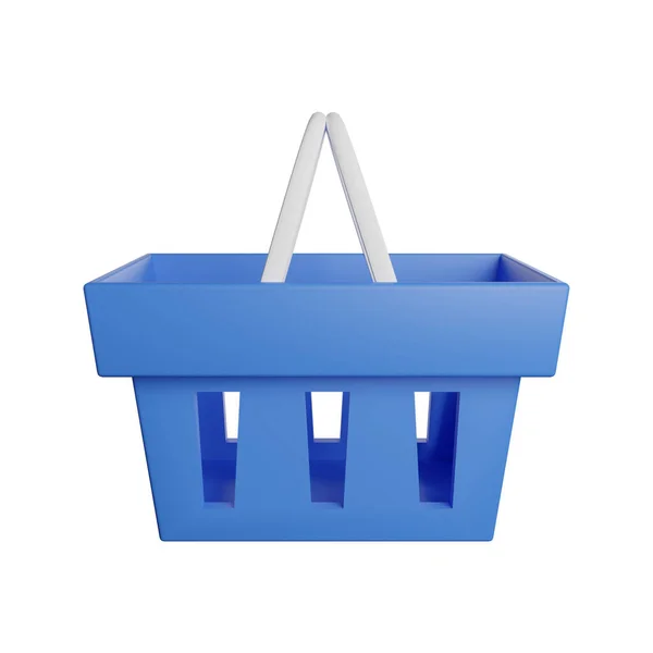 Blue Shopping Basket Illustration Render — Stock Photo, Image